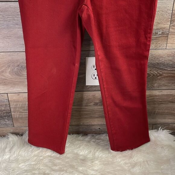 GLORIA VANDERBILT Women’s Amanda Jeans Petite Size 6P Dark Red Straight Leg - Picture 4 of 8